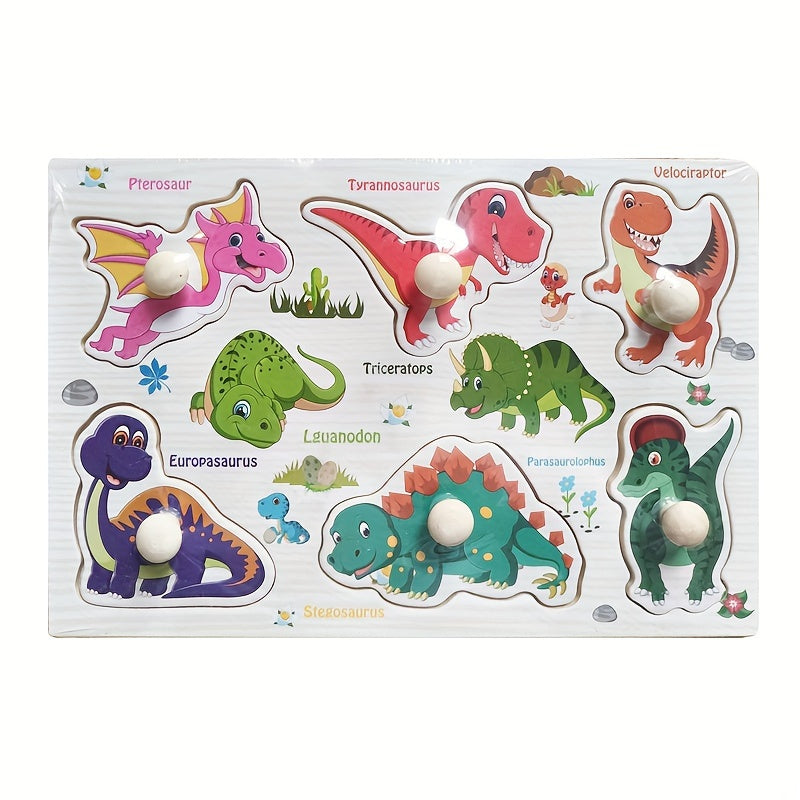 Wooden Embedded Hand Scratching Board, Early Education Animal Cognitive Puzzle, Transportation Tool, Cartoon Toddler Baby Educational Toys Christmas Halloween Thanksgiving gifts