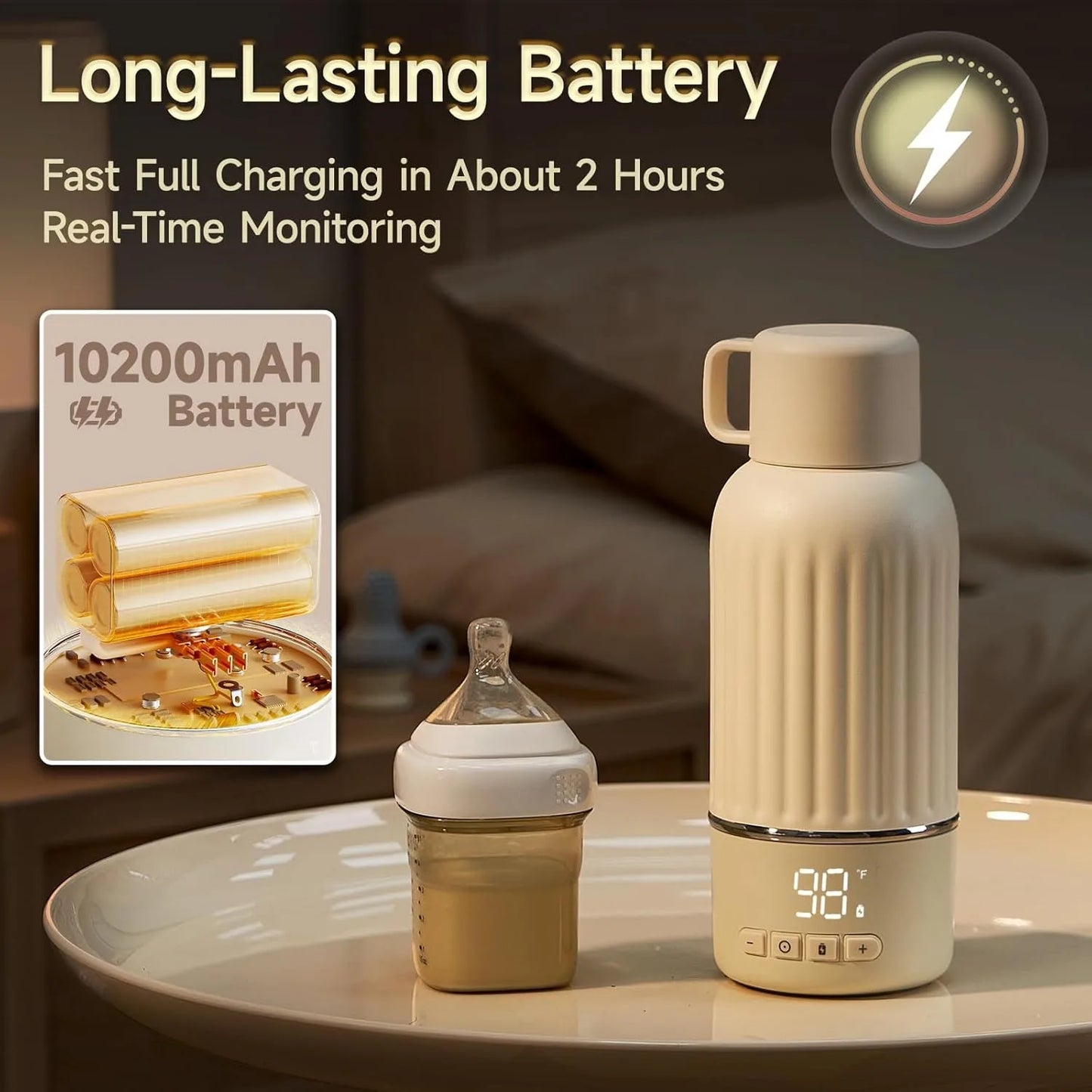 USA Warehouse 2025 New Design Multi-Function Adjustable Temperature Travel Baby Feeding Portable Breast Milk Bottle Warmer