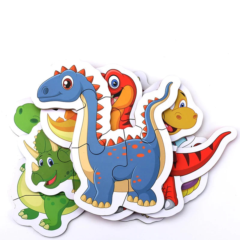 Vehicle/Fruit/Animal Set Pair Puzzle Educational Gift Baby Toys Iron Box Infant Early Head Start Training Puzzle Cognitive Card