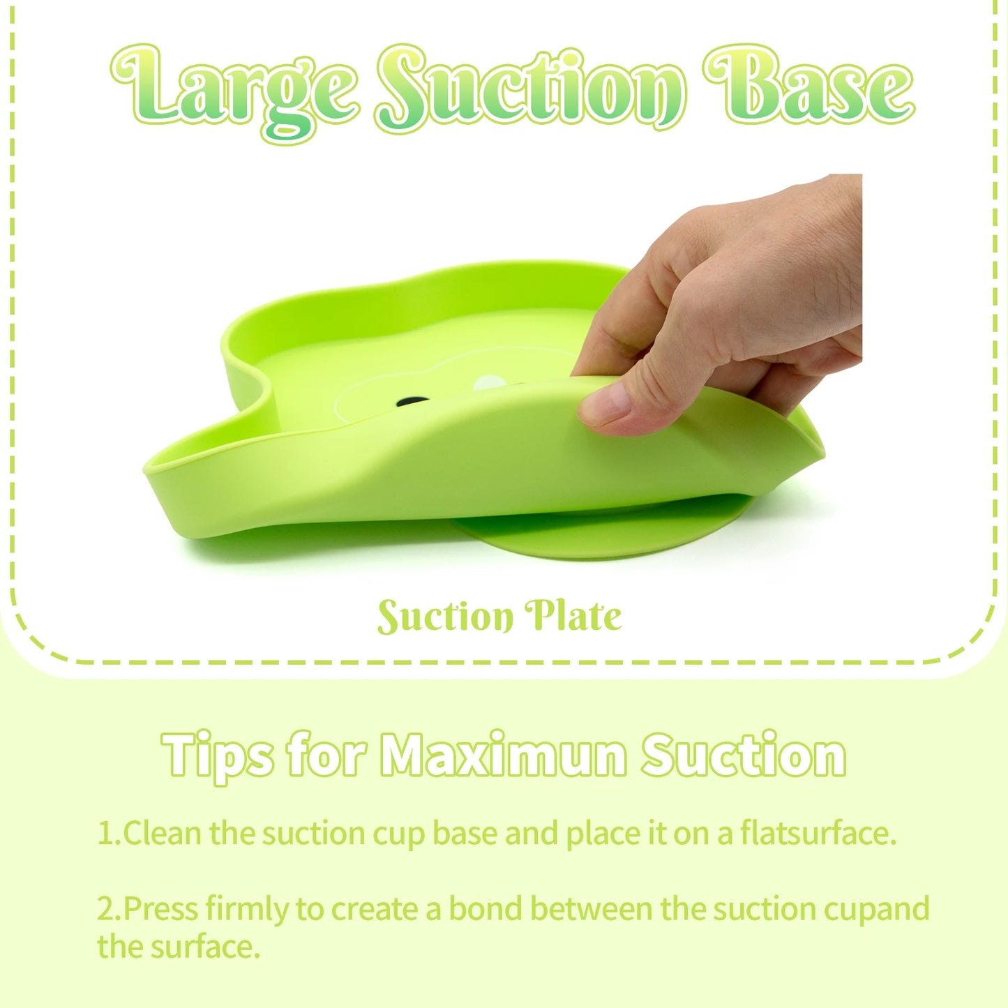 Quick Delivery, High Quality, Easy to Grip, Spill Proof Silicone Baby Feeding Set, Cartoon Food Tray, Spoon and Fork