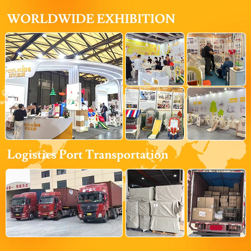 Feelkids Baby Toys Play House Playroom Children's Playground  Indoor Equipment Plastic Set Swing and Slides for Kids