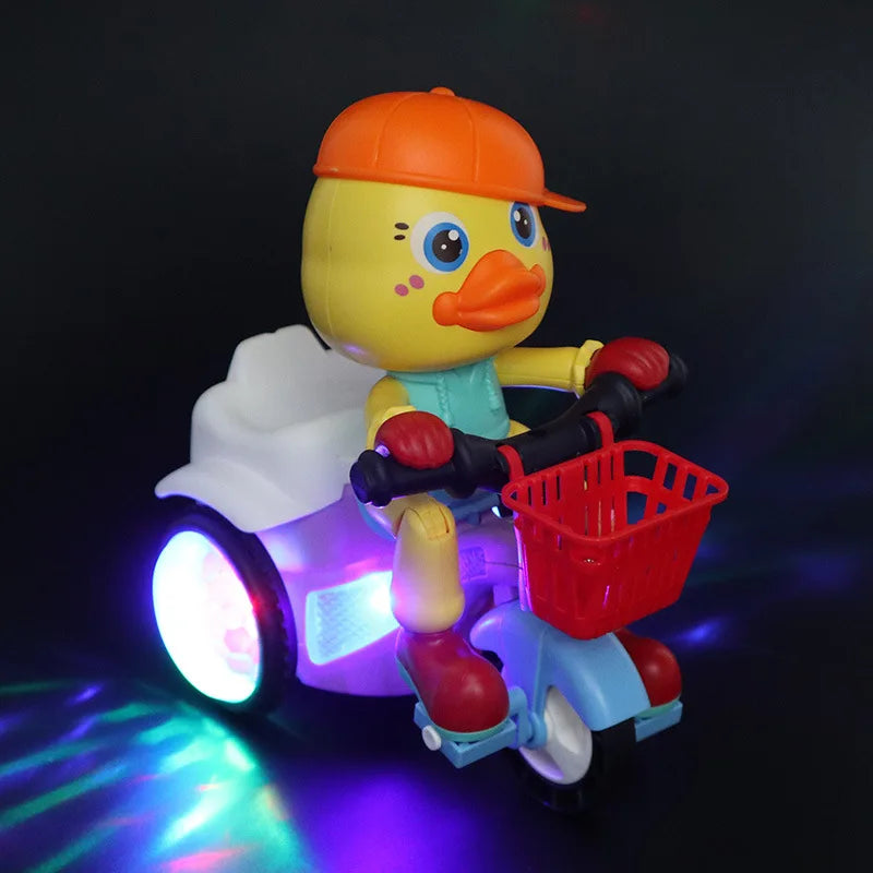New Electric Stunt Rotating Light Dynamic Music Little Cute Duck Baby Toys Tricycle Child Tricycles Toy
