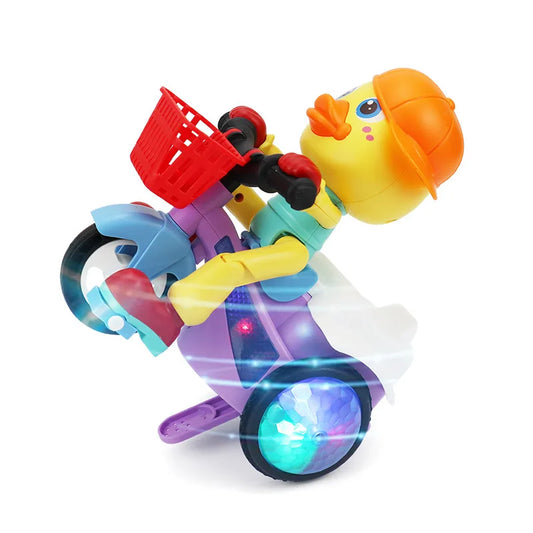 New Electric Stunt Rotating Light Dynamic Music Little Cute Duck Baby Toys Tricycle Child Tricycles Toy