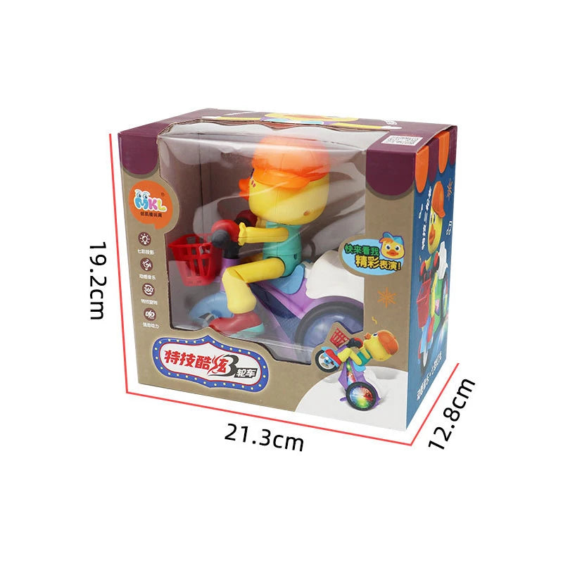New Electric Stunt Rotating Light Dynamic Music Little Cute Duck Baby Toys Tricycle Child Tricycles Toy