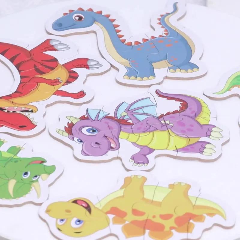 Vehicle/Fruit/Animal Set Pair Puzzle Educational Gift Baby Toys Iron Box Infant Early Head Start Training Puzzle Cognitive Card