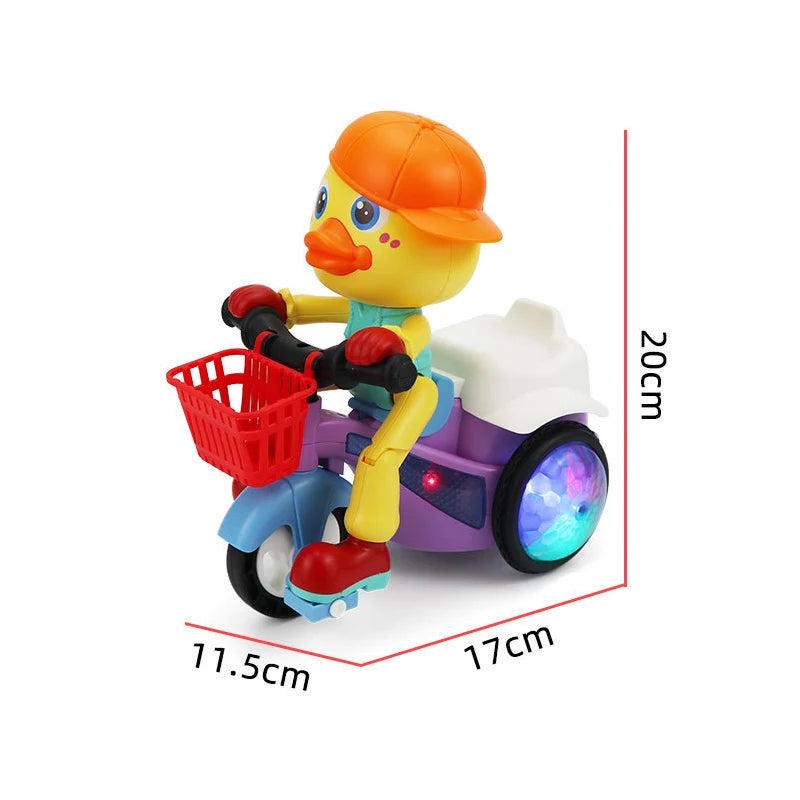 New Electric Stunt Rotating Light Dynamic Music Little Cute Duck Baby Toys Tricycle Child Tricycles Toy
