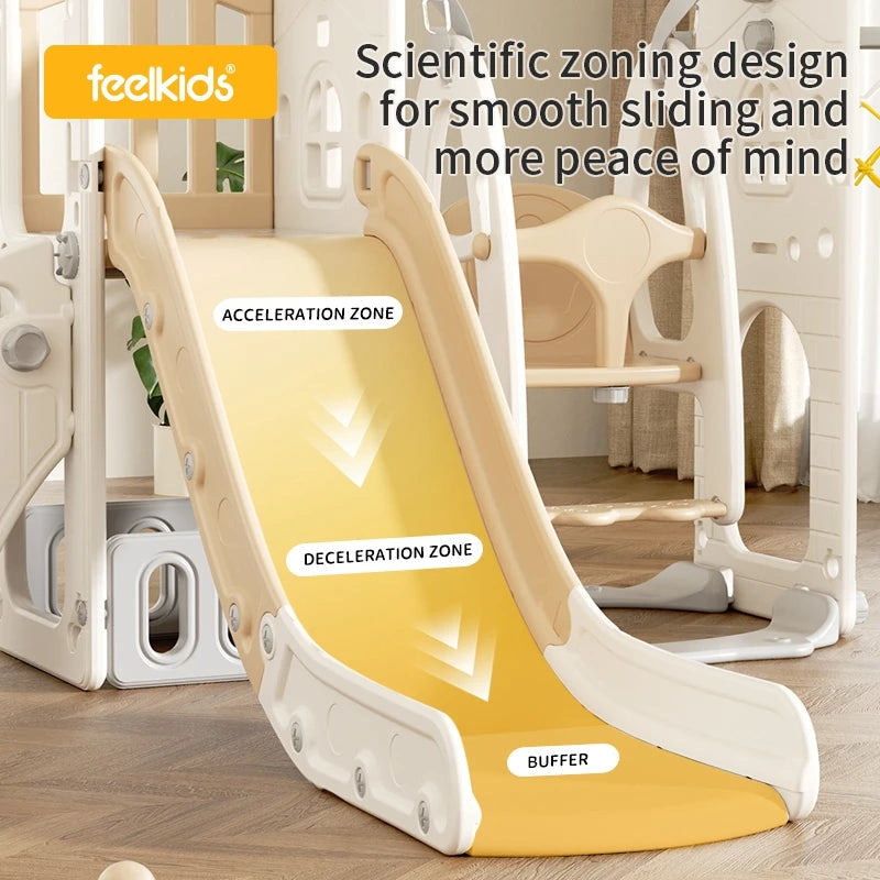 Feelkids Baby Toys Play House Playroom Children's Playground  Indoor Equipment Plastic Set Swing and Slides for Kids