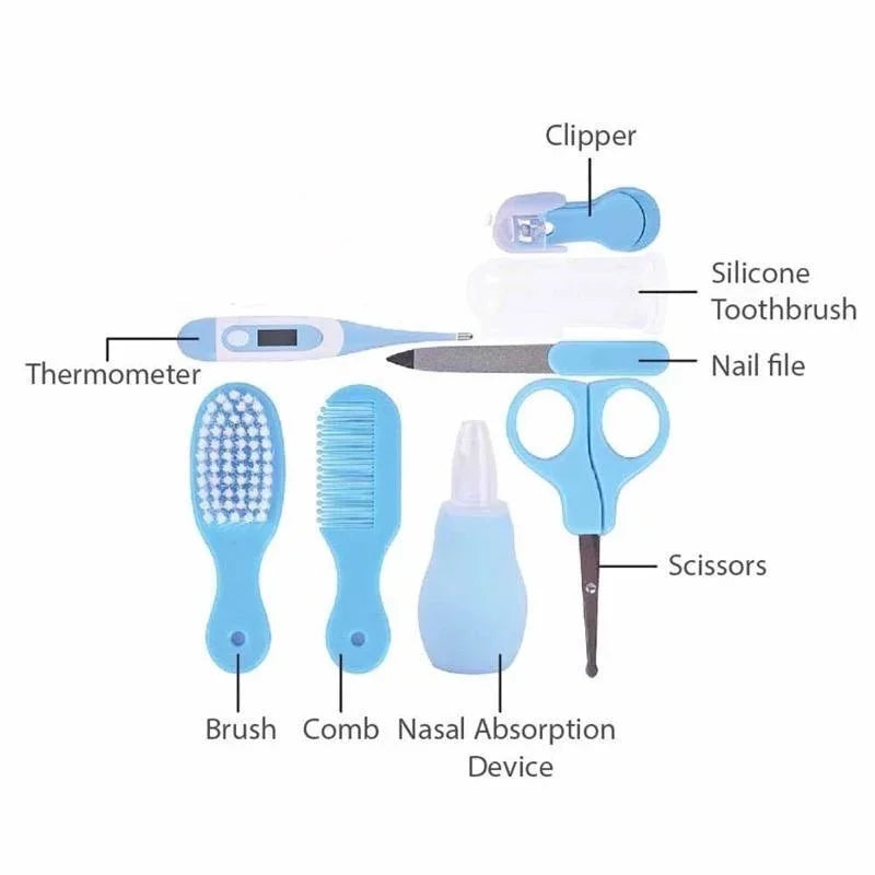 Baby Care Kit (8PCS) - Hospital-Grade Nail Clippers, Soft Brush, Safety Nasal Aspirator, Gentle Comb & | Newborn Essentials
