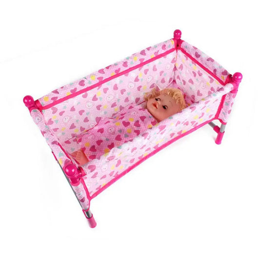 Baby Toddler Crib Bed Plastic Furniture for 9"-12" Reborn Dolls