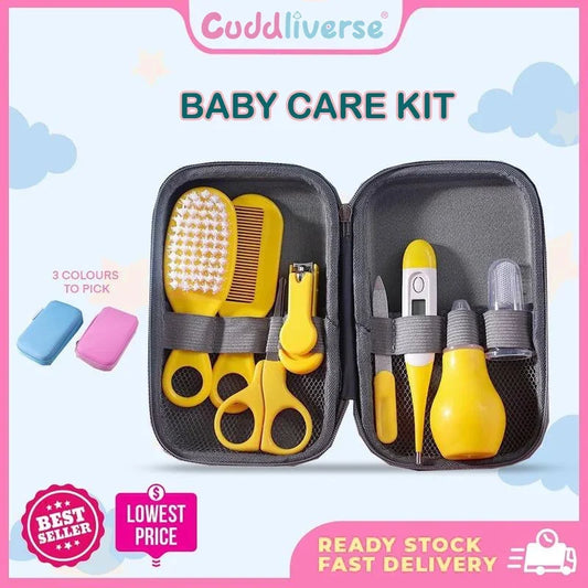 Baby Care Kit (8PCS) - Hospital-Grade Nail Clippers, Soft Brush, Safety Nasal Aspirator, Gentle Comb & | Newborn Essentials