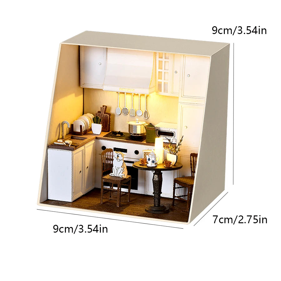 Baby House Mini DIY Kit for Making Room Toys, Home Bedroom Decoration with Furniture, Wooden Crafts, 3D Puzzle, Girl's Birthday