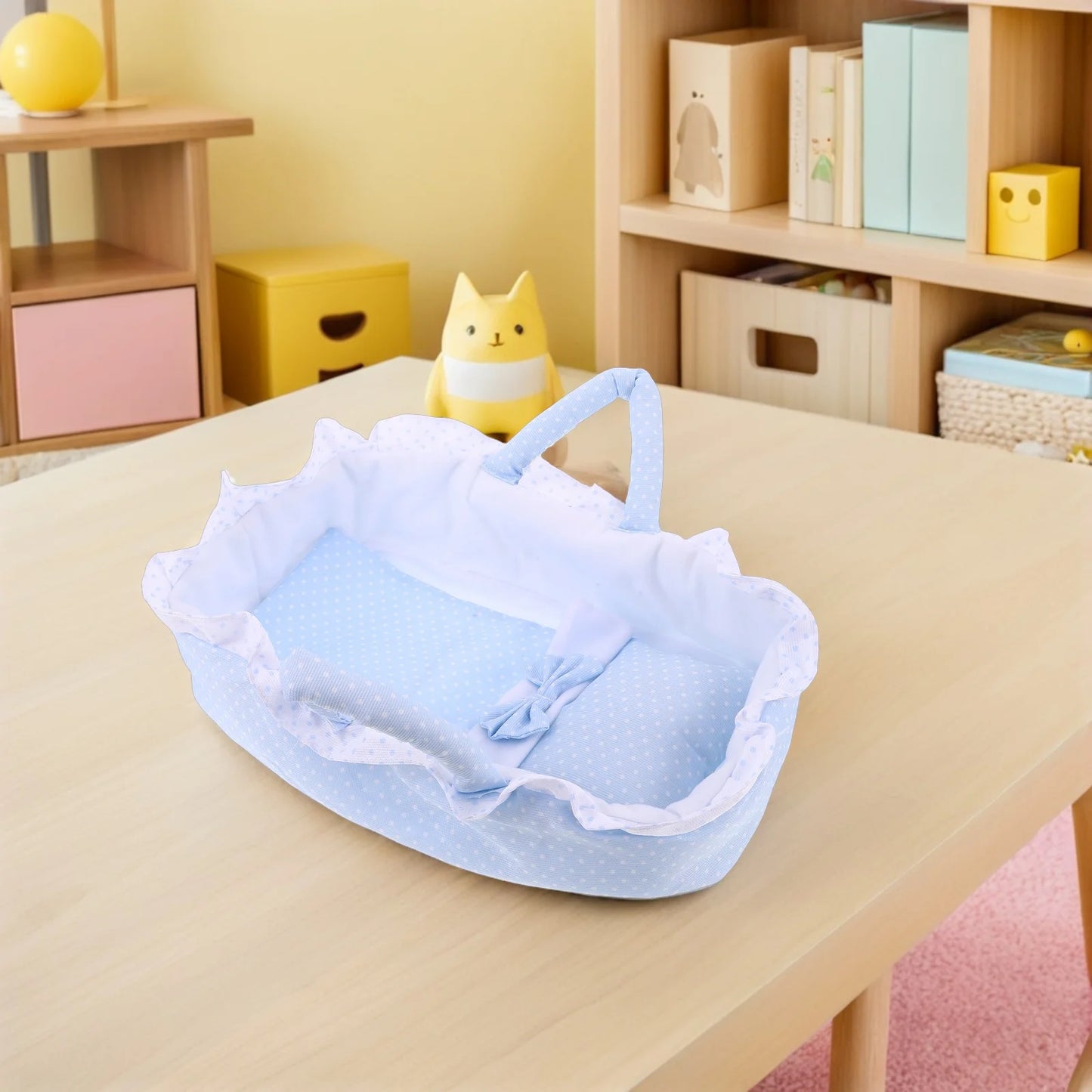 Babydoll Cradle 35Cm Miniature Dollhouse Furniture Small Crib Bed For 35 Cm Mini House Ornament Decor Accessory
