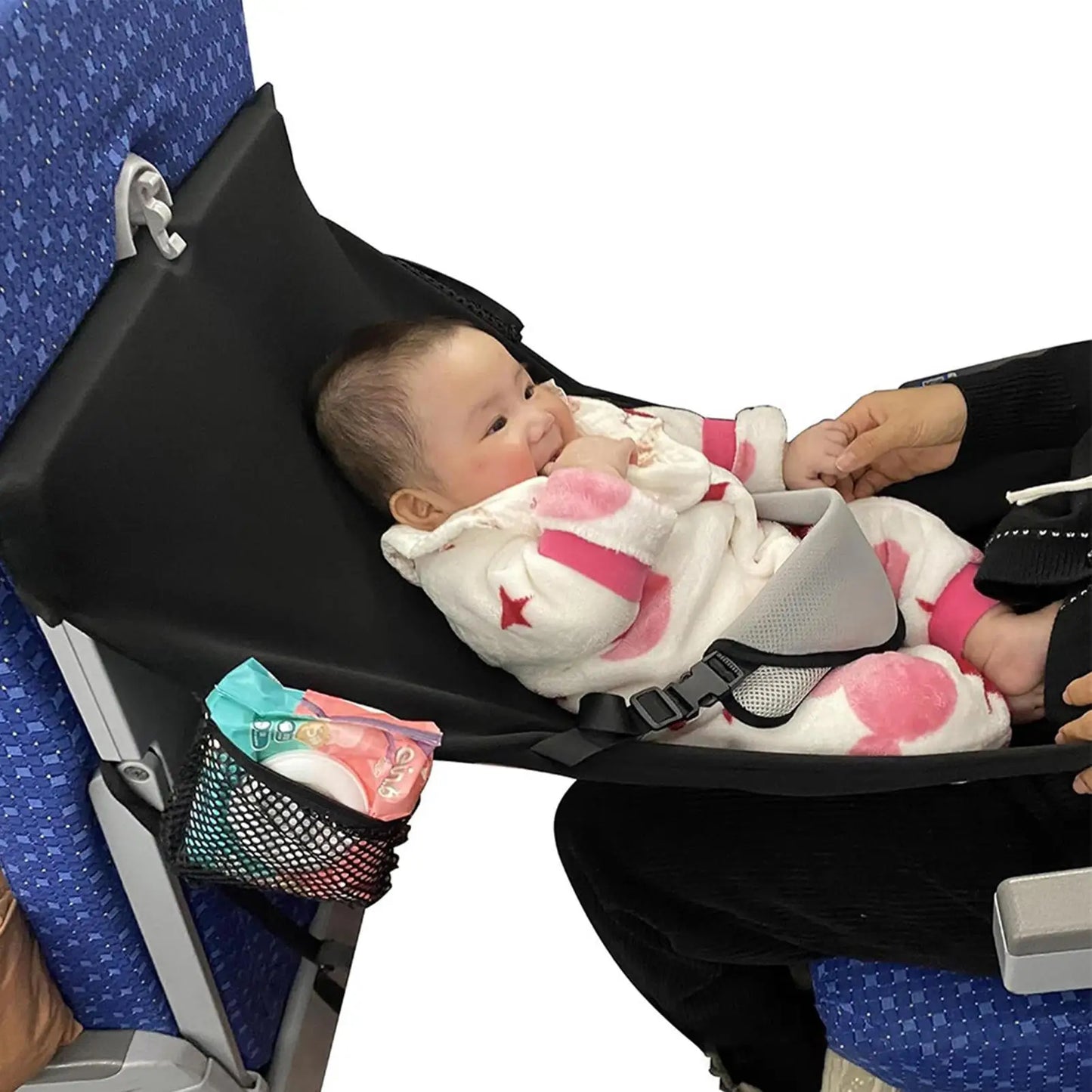 Airplane Bed for Baby Portable Plane Seat Foot Rest Extender Breathable Comfort Hammock Must Have for Flights Car Sleep Crib