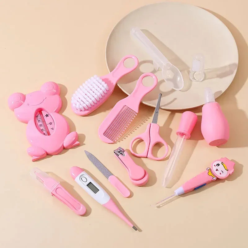 Brush Set with Hair Healthcare Baby Kit - 13PCS Essentials Wash Thermometer Nail Clipper for Newborn Care