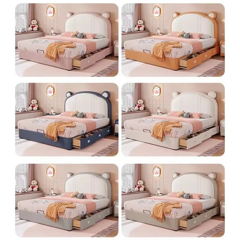 Baby Bear Bed with Drawer Bed Home Use Child's Bed Cute Baby Design  King Full Size  Children Bedroom Furniture