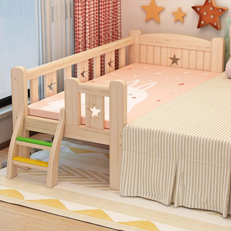 Custom Single Bed Girl Princess Widened Crib Baby Stitching Big Bed