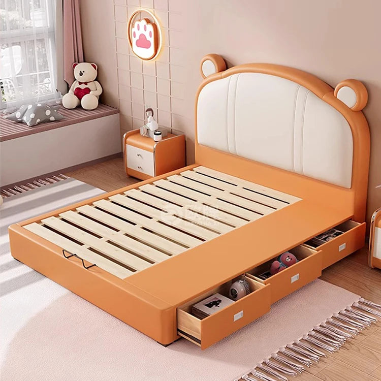 Baby Bear Bed with Drawer Bed Home Use Child's Bed Cute Baby Design  King Full Size  Children Bedroom Furniture
