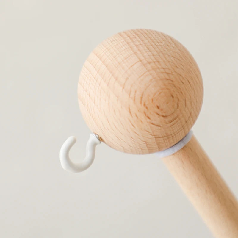 Baby Wooden Bedbell Bracket 0-12 Months Bed Bell Bracket Wooden Mobile Newborn Crochet Bed Bell Hanging Toys Newbaby Rattle Toys
