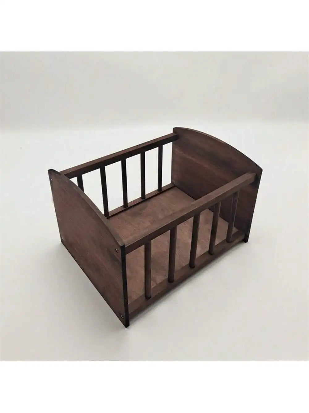 Newborn Wooden Photography Prop Brown Small Bed Retro Style Baby Hundred Day Shooting Commemorative Prop