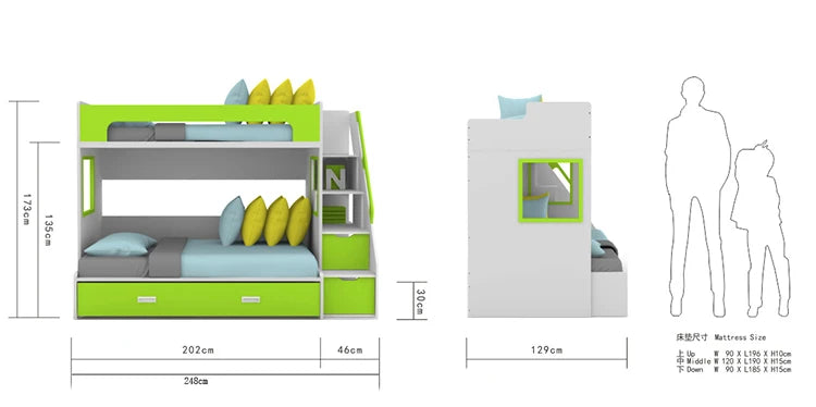 Up And Down Children's Bed Kids Furniture Cheap Bunk Bed For Boys And Girls