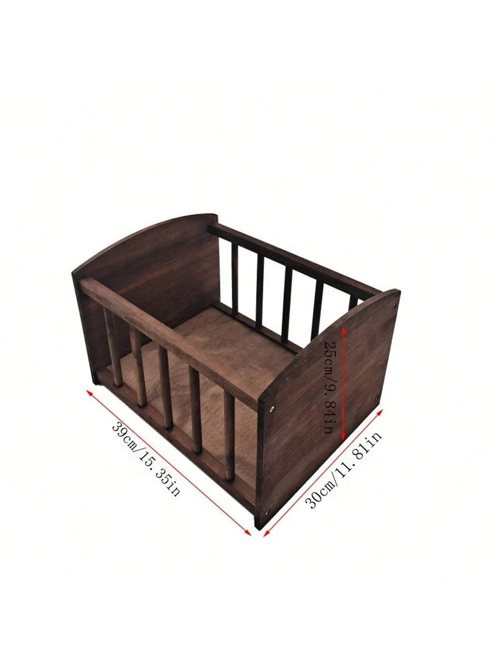 Newborn Wooden Photography Prop Brown Small Bed Retro Style Baby Hundred Day Shooting Commemorative Prop
