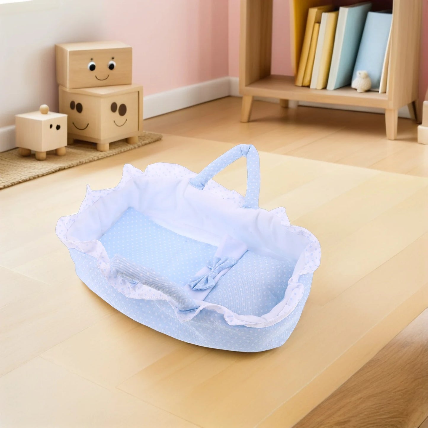 Babydoll Cradle 35Cm Miniature Dollhouse Furniture Small Crib Bed For 35 Cm Mini House Ornament Decor Accessory