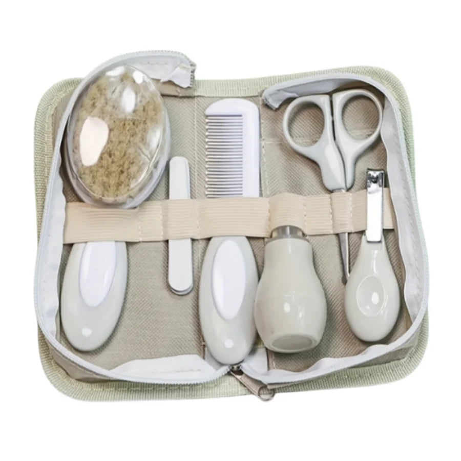 Baby care set six-piece set Baby nasal inhaler, nail clippers, brush, file, comb, set of daily cleaning and care accessories fo