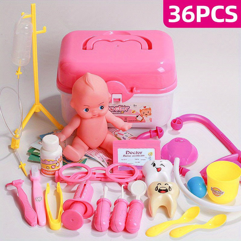 Youngsters' Doctor Playset with Stethoscope - Educational Dentist & Role-Play Kit, Nurse Injection Toys Included - Perfect Gift for Boys & Girls Ages 3+, Doctor Kit, Role-playing, Perfect for Winter, New Year