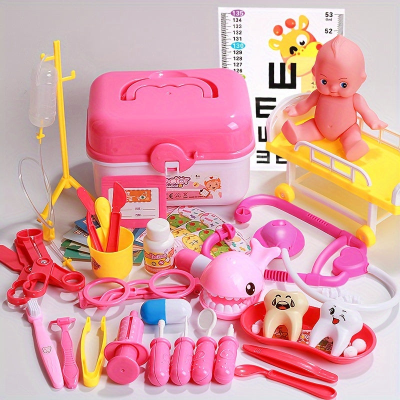 Youngsters' Doctor Playset with Stethoscope - Educational Dentist & Role-Play Kit, Nurse Injection Toys Included - Perfect Gift for Boys & Girls Ages 3+, Doctor Kit, Role-playing, Perfect for Winter, New Year